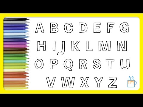 Vamos desenhar e colorir o alfabeto | Aprendendo as letras e as cores