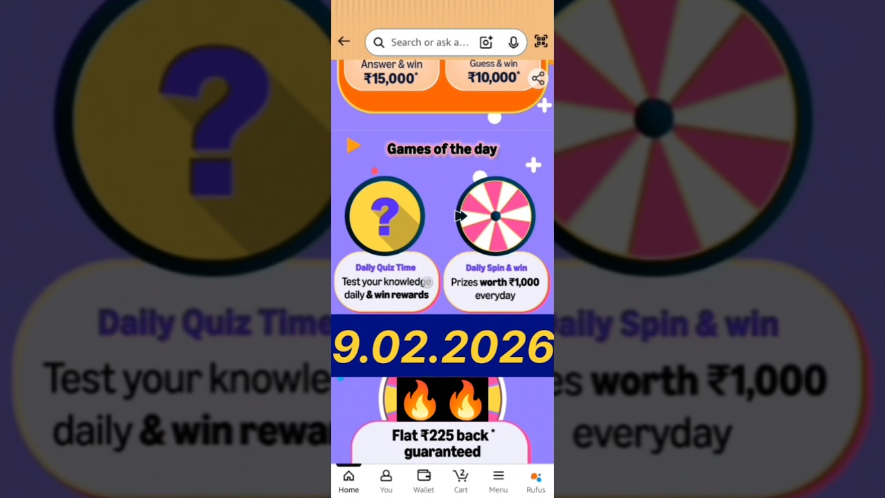 Amazon Funzone New Games 🔥 Amazon Funzone Spin&Win Today 🥳🎊. Amazon Quiz Today 😱👀.