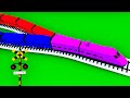 【踏切アニメ】色が混ざる新幹線!? くねくね曲がる線路を走る【カンカン】Railroad Crossing Train Animation