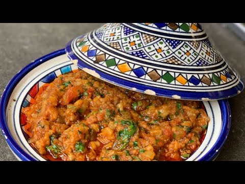 Delicious vegan Moroccan smoked aubergine salad/zaalouk, keto recipe (زعلوك تقليدي)