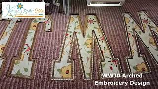 WWJD Arched Embroidery Design