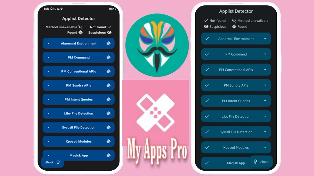 شرح اخفاء تطبيقات الروت Magic وأدوات LSPOSED مستكشف الروت Applist Detector
