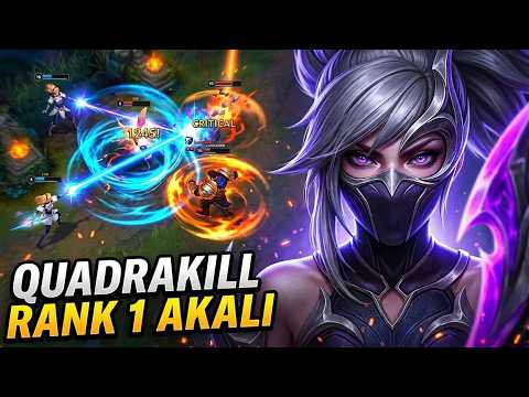 I REACHED TOP 1 AKALI! LEGENDARY QUADRAKILL MONTAGE Wild Rift