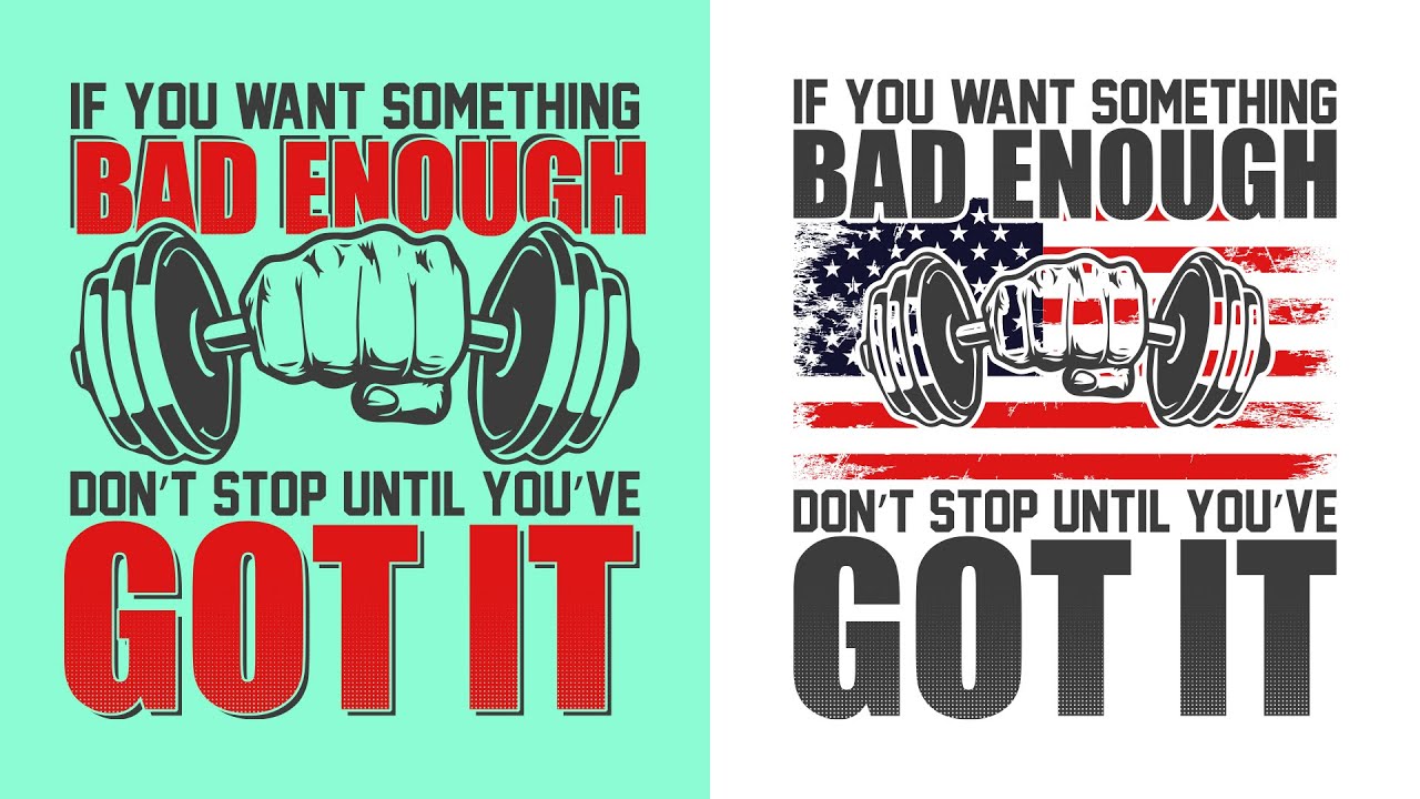 How To Make GYM T SHIRT DESIGN FITNESS T SHIRT DESIGN T Shirt Design Tutorial In Illustrator 