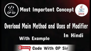 Java Overload Main Method and Uses of Modifier in Hindi @codewithopsir_placementadda #viral #trending #video