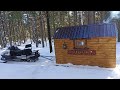 Домик в тайге, передвижной домик, SNOW MOBILE, едем в лес.