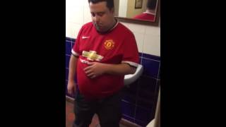Drunk man falls asleep stood up