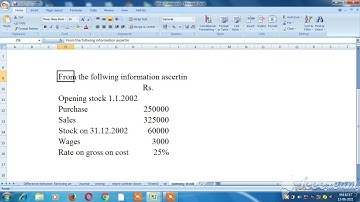 How to find out opening stock- easy calculation method single entry systems