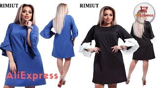Dress From Aliexpress  RIMIUT Flare Sleeve Mini Dress A line Dresses For
