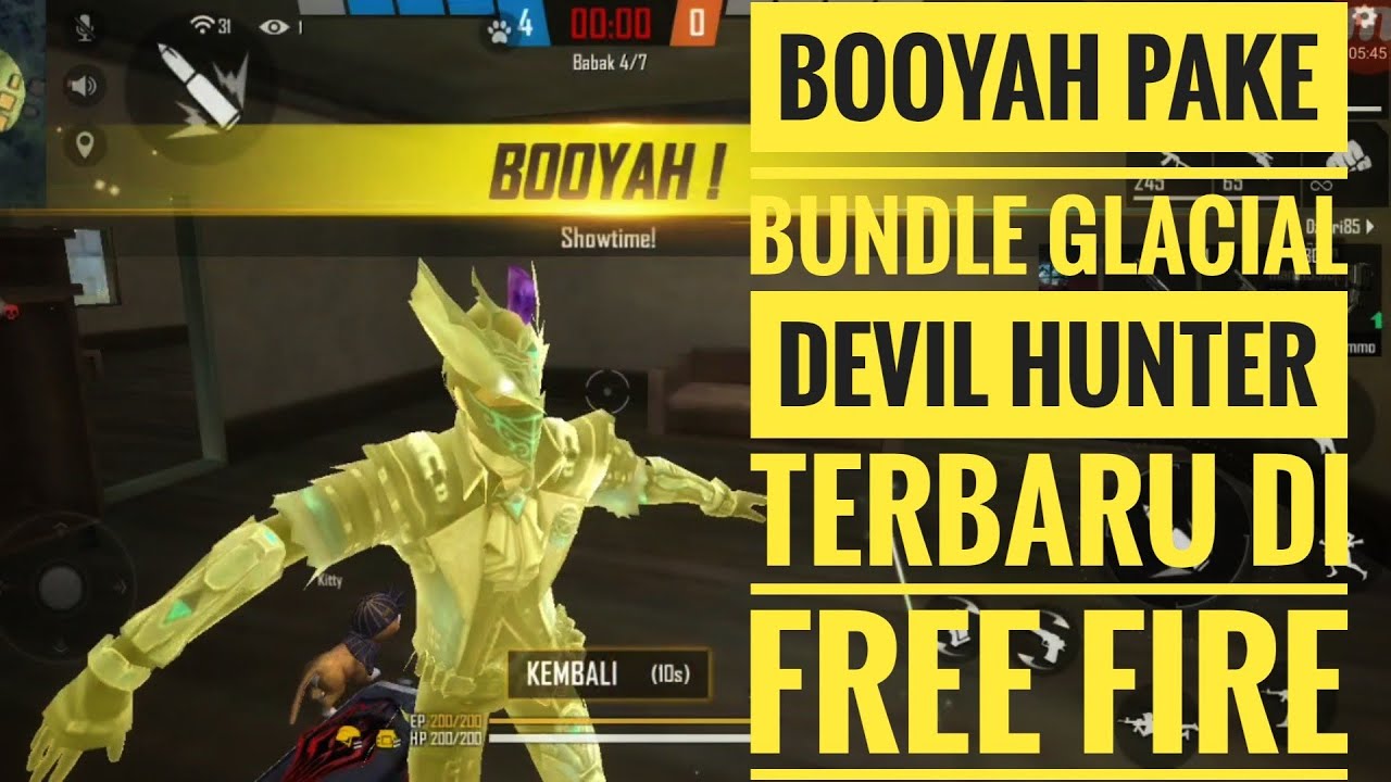REVIEW BUNDLE TERBARU GLACIAL DEVIL HUNTER FREE FIRE GARENA!!!! YouTube