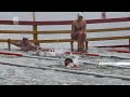 В честь 9 мая на Енисее устроили соревнования по плаванию в холодной воде