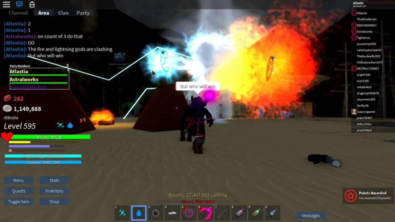 Arcane Adventures Fire God Vs Lightning God Clash Youtube - how to clash in arcane roblox