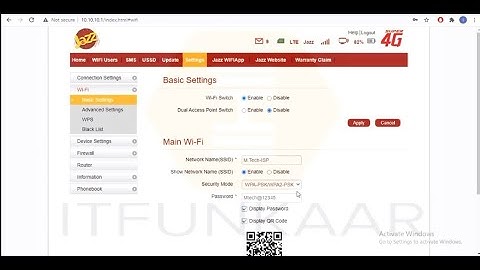 change wifi name and password of jazz device