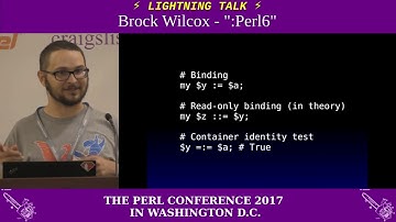 Lightning Talk by Brock Wilcox - ":Perl6"