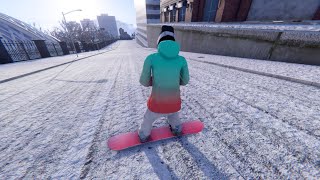 Realistic Downtown Snowboard Videogame Course Shredders