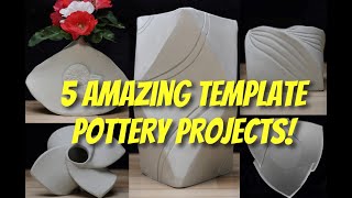 5 AMAZING and EASY Pottery Projects Using Templates! Turn Paper Origami Templates into Pottery!