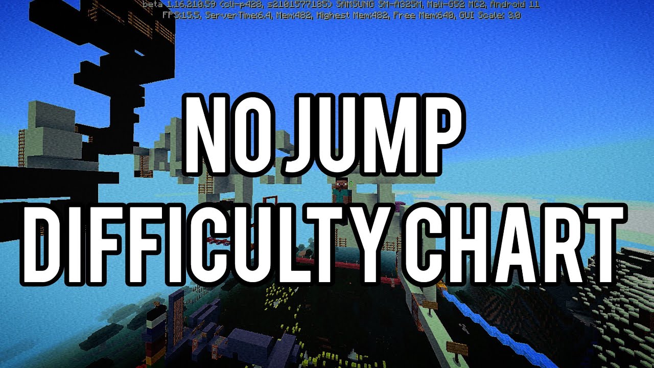 minecraft no jump difficulty chart obby (1-50) all levels | minecraft ...