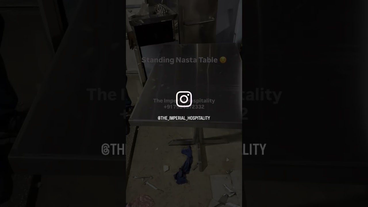 Standing Nasta Table | Stainless Steel Snack Counter for Street Food