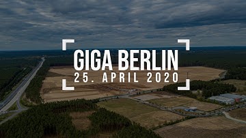 Only 1 machine working - Tesla Giga Berlin - 25. April 2020 - 4k drone footage