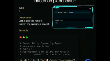 string formatting types based on placeholder | python tutorial | exp 3 #shorts #python #programming