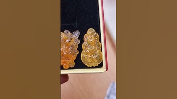 Combo 3 hồ ly tiên chúa Thạch anh tóc vàng #gemstone #phongthuytrinhlinh #fengshui #dathiennhien