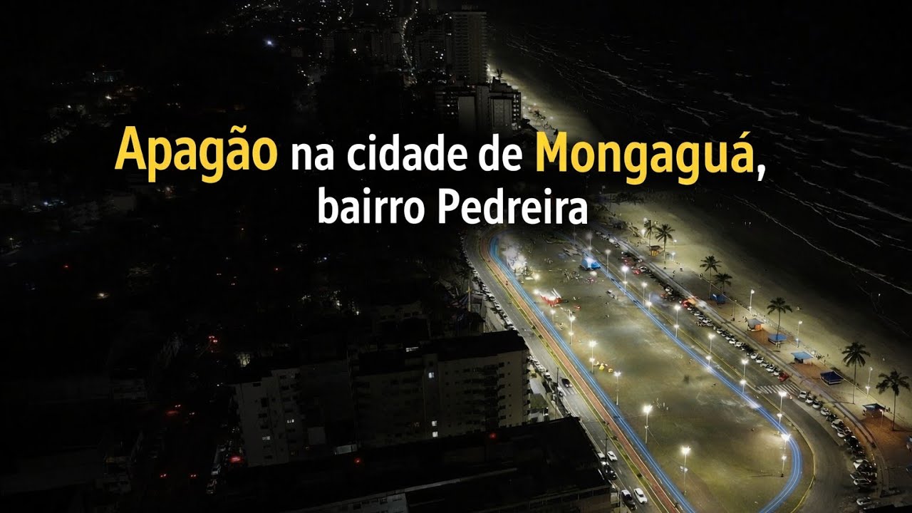 Escuridão total! Bairro da Pedreira enfrenta apagão em Mongaguá litoral sul 21/2/26