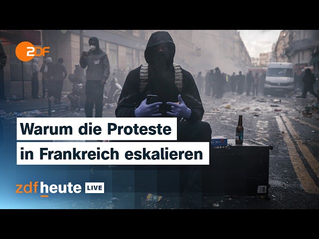 Gewalt, Plünderungen, brennendes Rathaus: Neuer Höhepunkt der Proteste in Frankreich | ZDFheute live