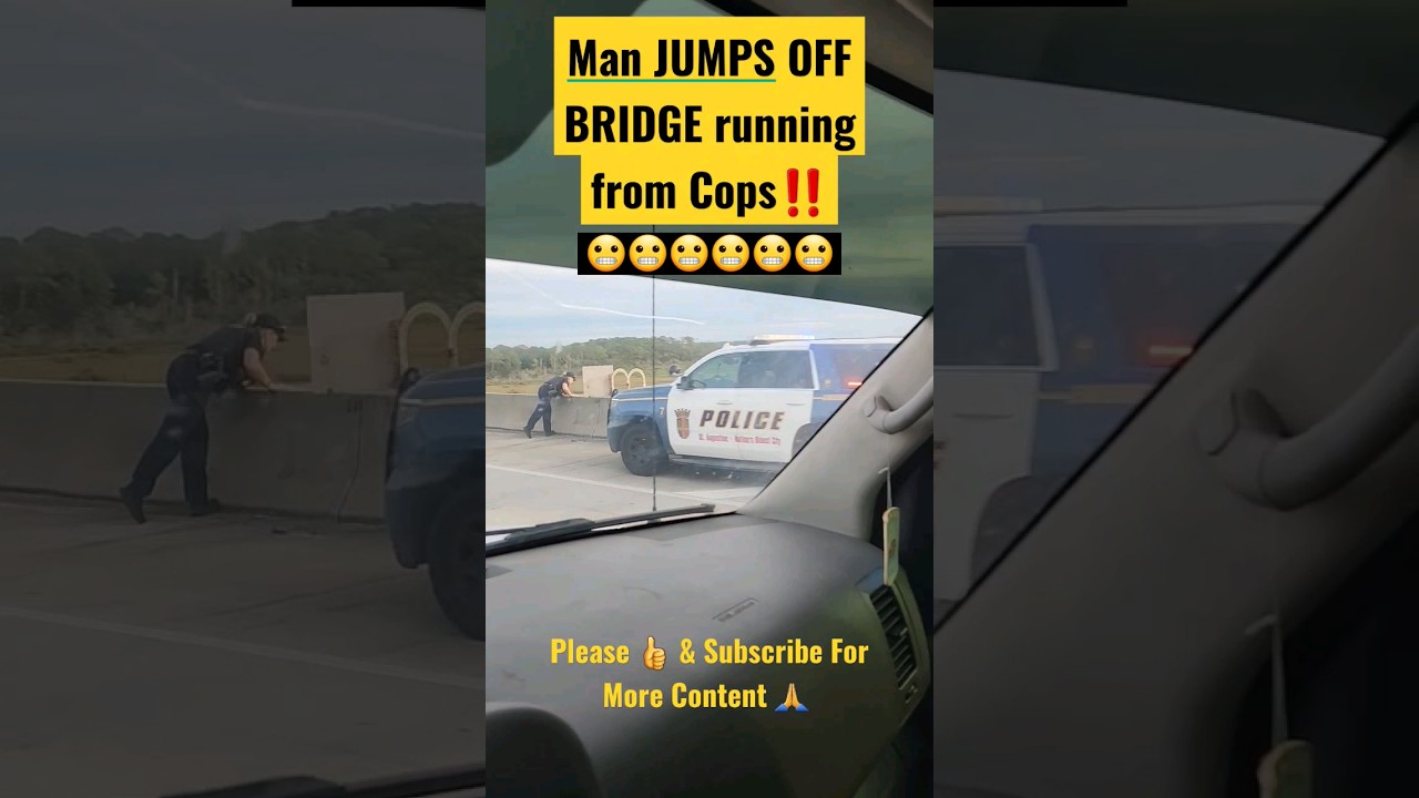 Man jumps off bridge running from cops