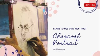 LIVE ✏️ Realistic Portrait Drawing Using the Grid Method | Pencil Sketch
