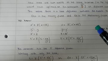 Time Dilation from the Lorentz transformations (using algebra)