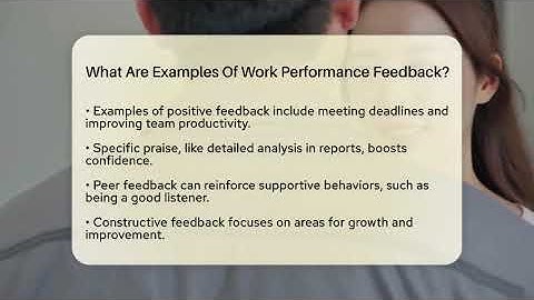 What Are Examples Of Work Performance Feedback? - The Personal Growth Path