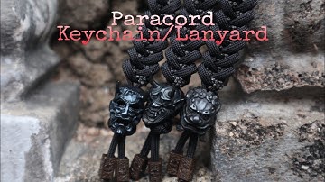 HOW TO MAKE PARACORD KEYCHAIN OR KNIFE LANYARD WITH BEAD, SHARKJAW KNOT AND DIAMOND KNOT.