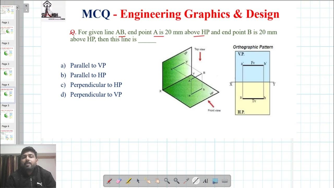Engineering drawing objective questions in hindi I Projection of lines I Khan 04 YouTube
