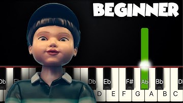 Jump Rope Song - Squid Game 3 | BEGINNER PIANO TUTORIAL + SHEET MUSIC by Betacustic
