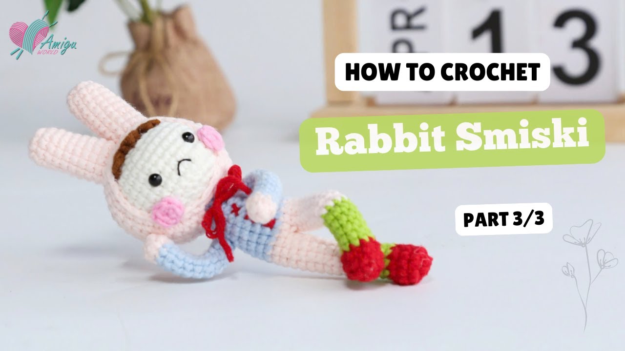 #620 | Crochet Rabbit Smiski (3/3) | Crochet Animals Amigurumi | Free Pattern | Amiguworld