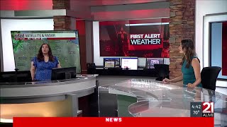 First Alert Forecast: Cold front, spotty storms on the way