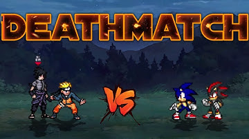 Naruto Shippuden & Sasuke FMS VS Sonic (all form) & Shadow (all form) in Jump Force Mugen