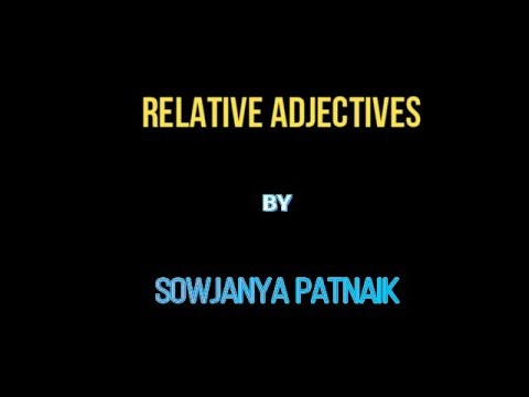 Relative Adjectives lesson 21