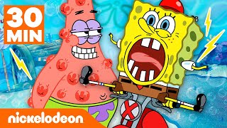 SpongeBob | Najbardziej brawurowe momenty SpongeBoba i Patryka przez 30 minut! | Nickelodeon Polska