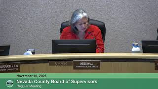 Nevada County Board of Supervisors Meeting November 18, 2025