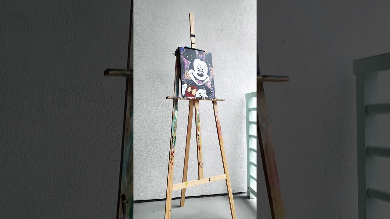 Abstract Mickey Mouse, Painted with just one Finger 👆