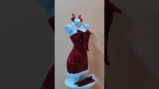 ✨ The Ultimate Sparkly Christmas Outfit! 🎄 Sparkly Red Sequin Reindeer Dress Set
