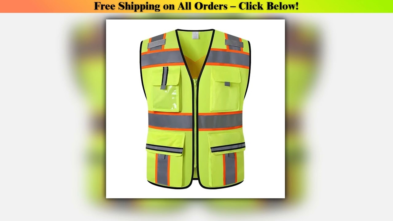 Safety Vest for Construction Workers Night Safety Workwear High Visibility Vest Wholesale Best