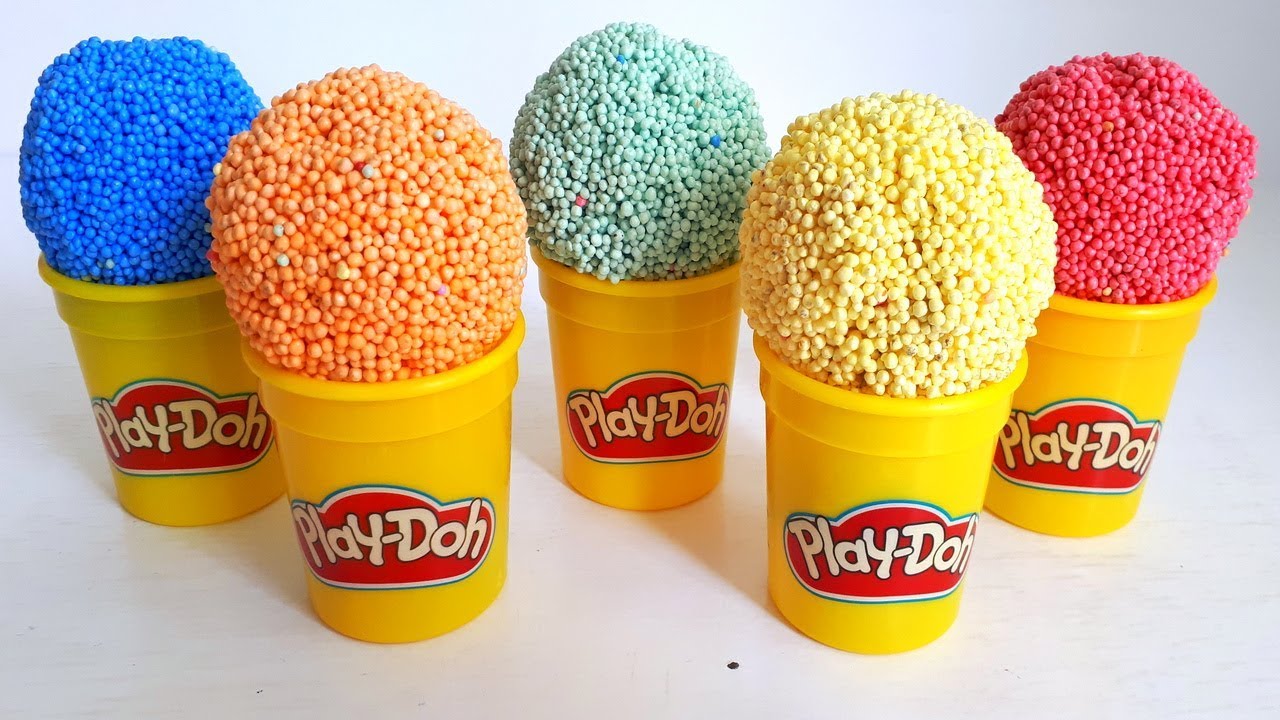 Играть пенопластовые шарики в играть doh чашки!!! Игрушки для детей!!!