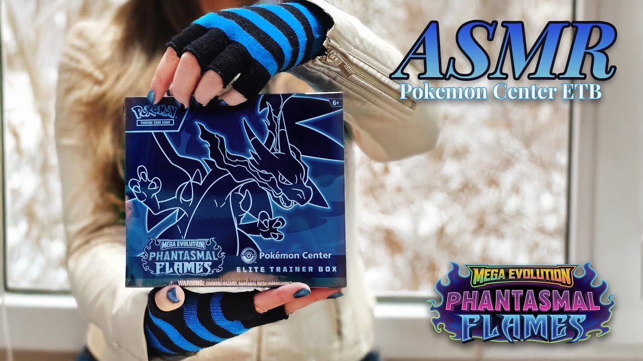 [ASMR] Phantasmal Flames 🩵 PC ETB Unboxing ✨ Whispered Pokémon Card Opening, Tapping & Mouth Sounds