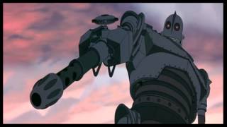 The Iron Giant Shoots The Queen Of Hearts With His Laser