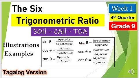 [Tagalog] Six Trigonometric Ratio #Mathematics9 #FourthQuarter