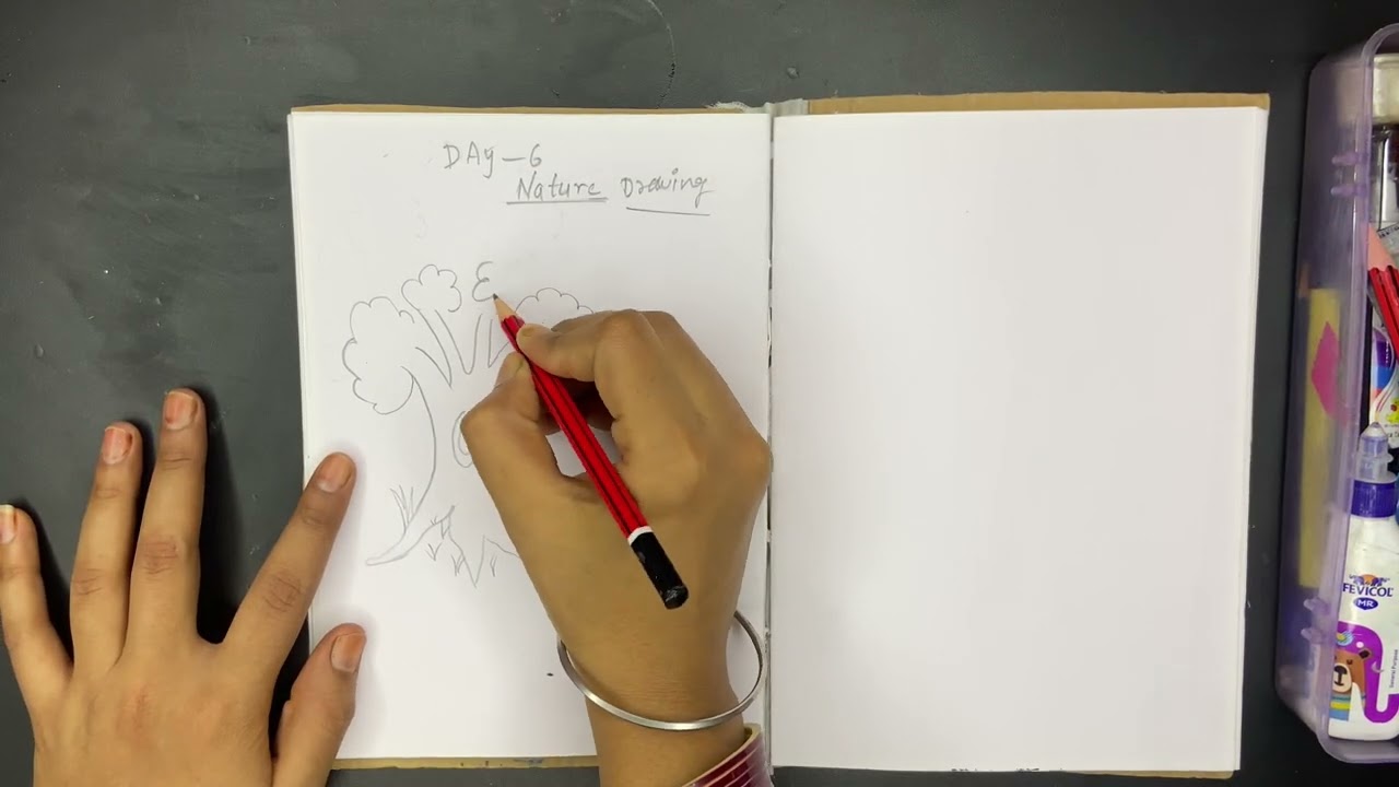 Day 6 learn how to draw natural elements in drawing 😇