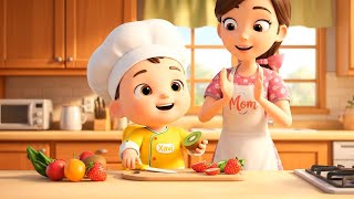 Famous Cooking with My Mom Song | Food Vocabulary for Children | Baby Xavi Kids Songs Wealth