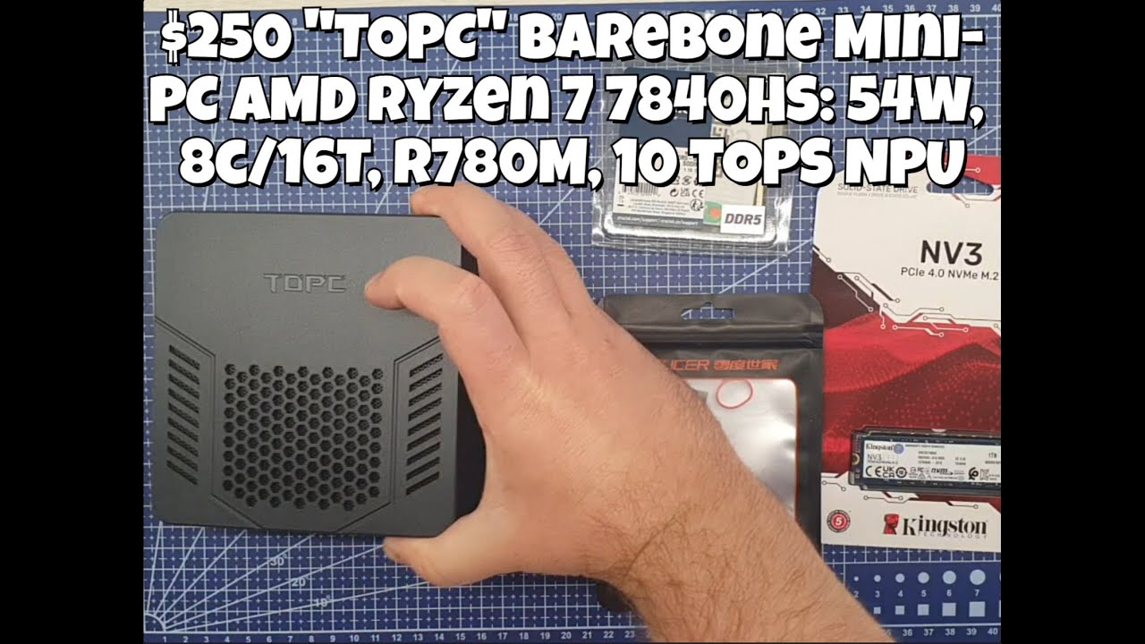 Installing RAM and SSD into TOPC barebone mini-PC AMD Ryzen 7 7840HS ASMR